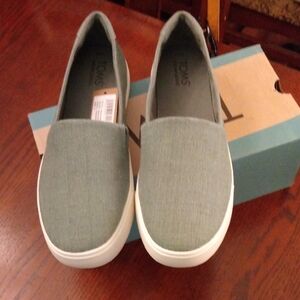 TOMS Women's Sage Green Slip-On Sneakers